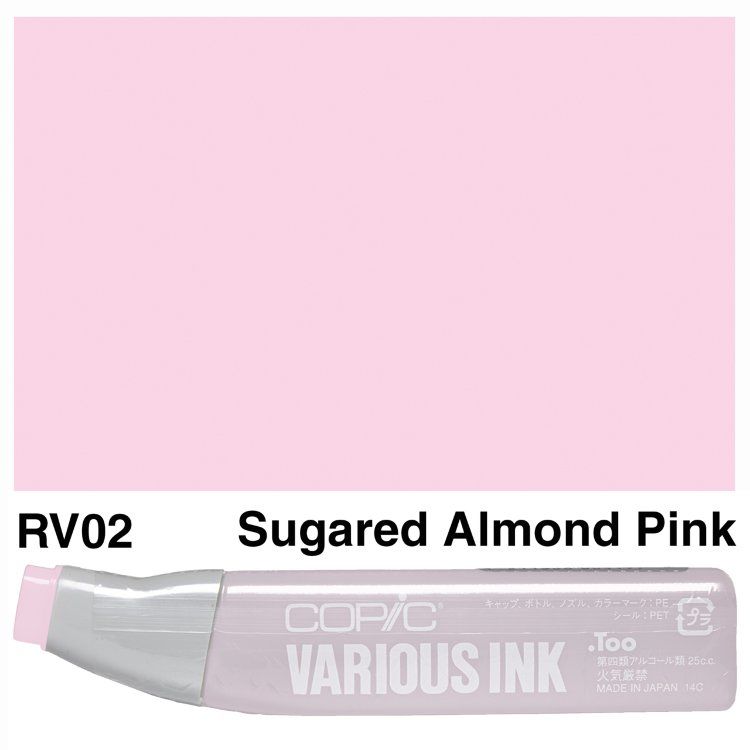 Чернила для маркеров Copic Various Ink, #RV-02 Sugared almond pink (Мигдально-рожевий)