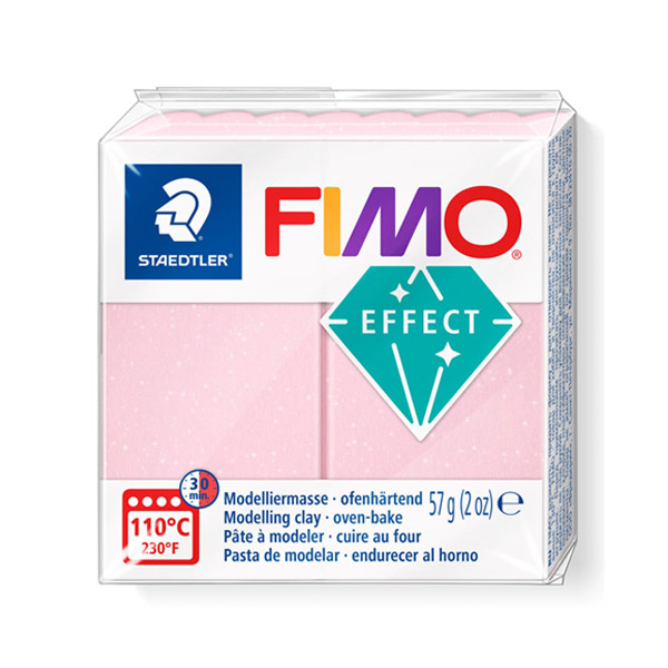 Пластика "FIMO Effect Gemstone", 56 гр. Колір: Рожевий кварц