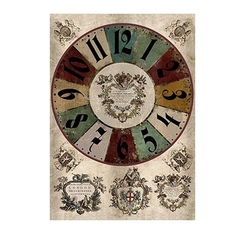 Декупажна карта «Британський годинник», А4, 55 г/м2, Decards 