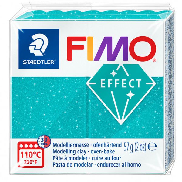 Пластика «FIMO Effect Glitter», 57 г. Колір: Бірюзова галактика - фото 1