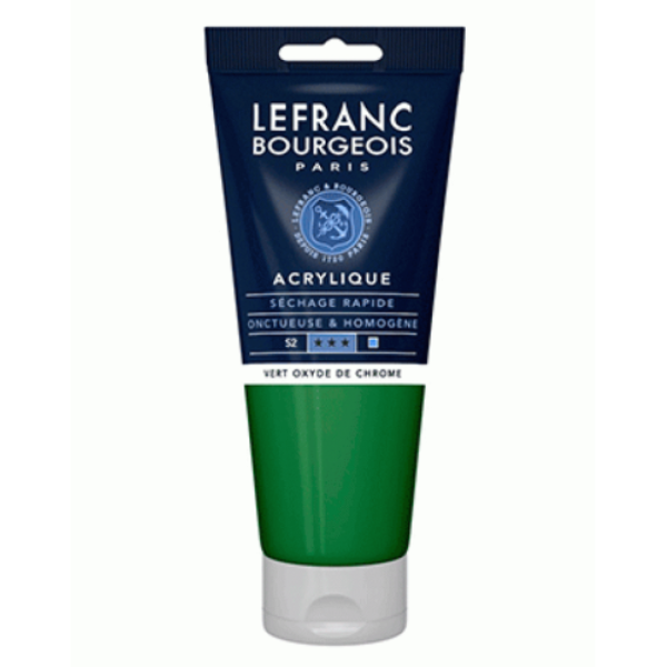 Краска акриловая Lefranc Fine Acrylic Color 200 мл, #542 Chromium oxide green (Оксид хрома зеленый)