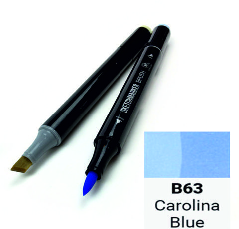 Маркер SKETCHMARKER BRUSH, цвет СИНЯЯ КАРОЛИНА (Carolina Blue) 2 пера: долото и мягкое, SMB-B063
