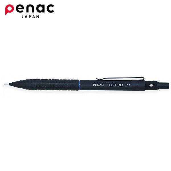 Механический карандаш с ластиком Penac TLG-Pro, металл, черный. 0.7 мм