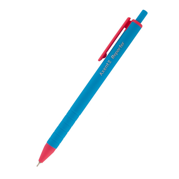 Ручка масляна автоматична AXENT Reporter, синя 0,7 мм 