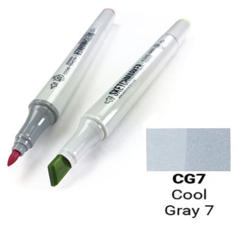 Маркер SKETCHMARKER, цвет ПРОХЛАДНЫЙ СЕРЫЙ 7 (Cool gray 7) 2 пера: тонкое и долото, SM-CG07