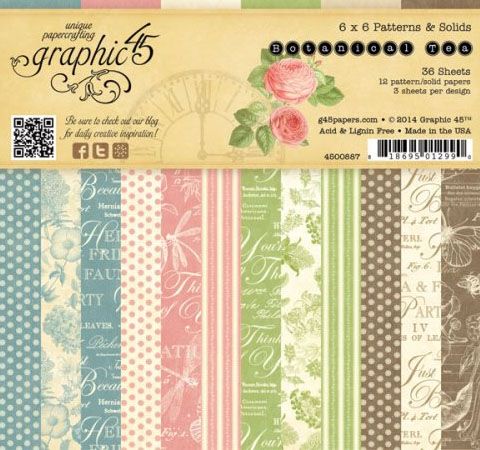 Набор бумаги Graphic45 «Botanical Tea», 15х15см, 36л.