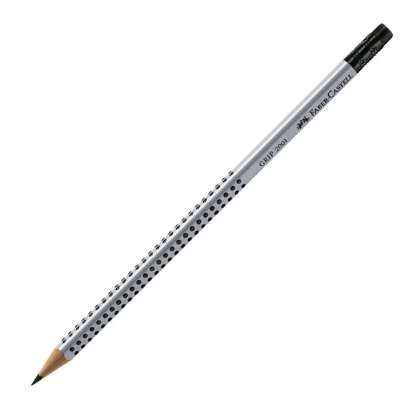 Карандаш чернографитный Faber-Castell GRIP2001, треугольный, с ластиком, твёрдость: В - фото 1