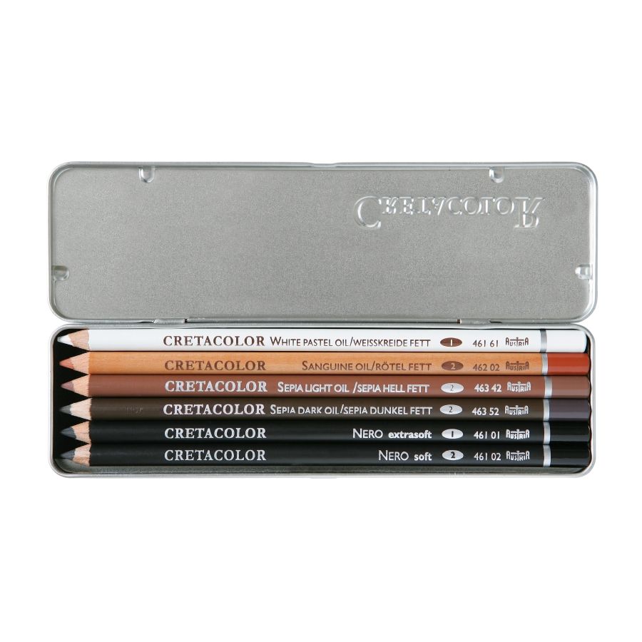 Набір олівців "OIL PENCILS" Cretacolor в метал. коробці, 6 шт./уп.  - фото 2