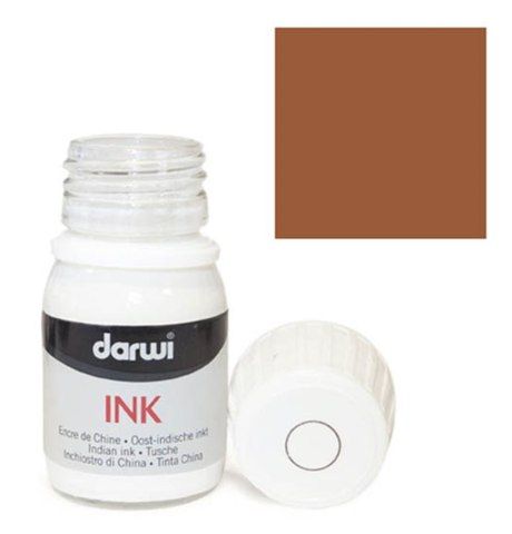 Тушь Darwi INK несмываемая, СЕПИЯ, 30 ml