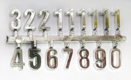 Набор арабских цифр (серебряные, h-12 мм)