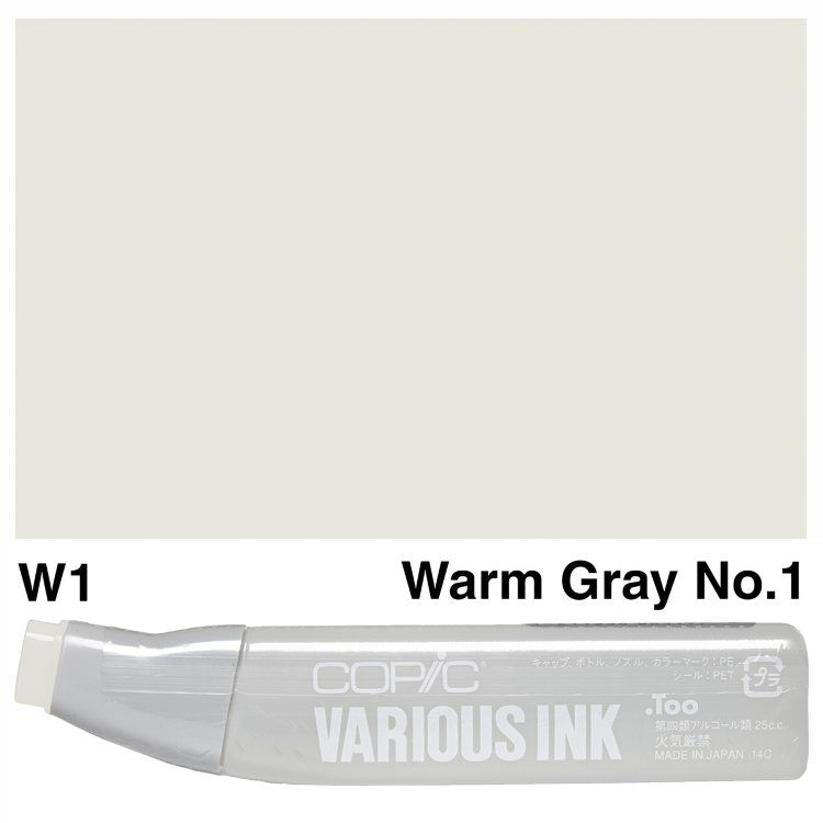 Чернила для маркеров Copic Various Ink, #W-1 Warm gray (Теплый серый)