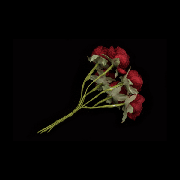 Букетик искусственных цветочков с тычинками 6 шт/уп., БОРДОВЫЕ - фото 3