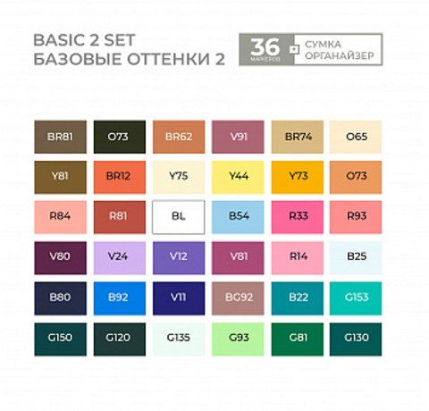 Набір маркерів SKETCHMARKER Basic2set36 - Базові відтінки (36 маркерів + сумка органайзер)  - фото 2