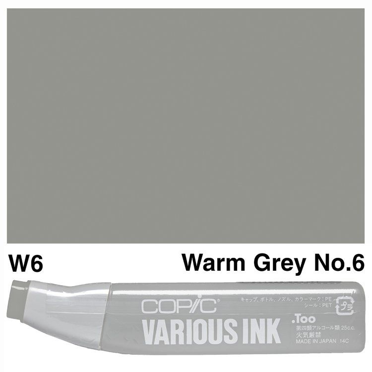 Чернила для маркеров Copic Various Ink, #W-6 Warm gray (Теплый серый)