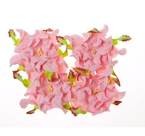 Квіти з шовковичного паперу Гарденії Рожеві 7 см, 4 шт/уп. 