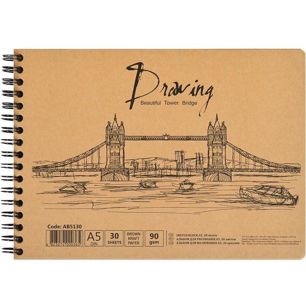 Альбом для малюнка "Drawing" КРАФТ на спіралі, А5, 30 л. 90 гр/м2 - фото 2