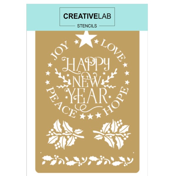 Трафарет CreativeLab "Happy New Year", багаторазовий (не клейкий), 13х19 см 