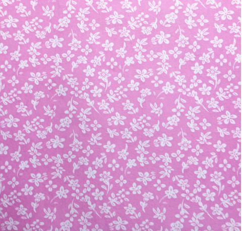 Тканина самоклеюча кольорова «Квіточки на світло-рожевому фоні», А4 