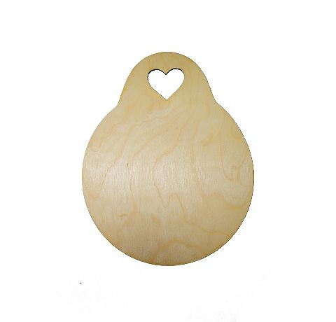 Декоративна кухонна дошка з серцем, кругла, 29х23 см 