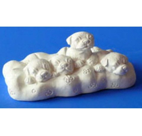Фігурка з гіпсу «Собачки на подушці», 4х8, 5х5, 5 см 
