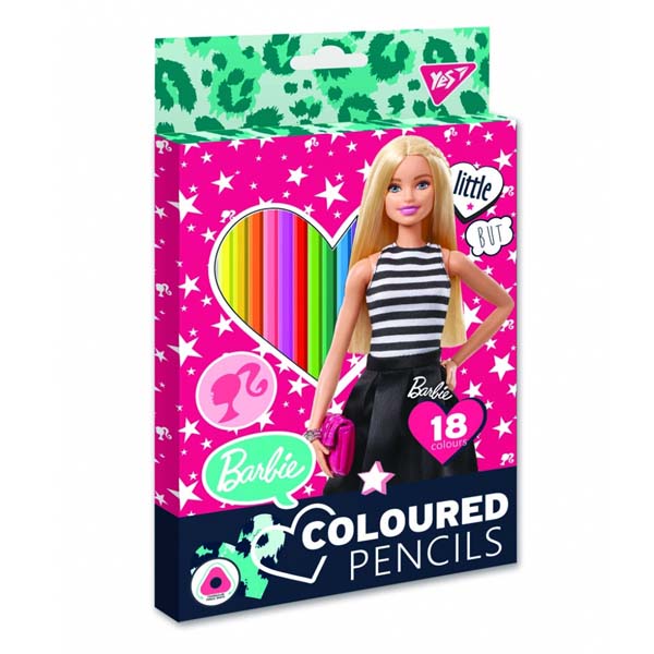 Набор цветных карандашей «Barbie» YES, 18 шт/уп.