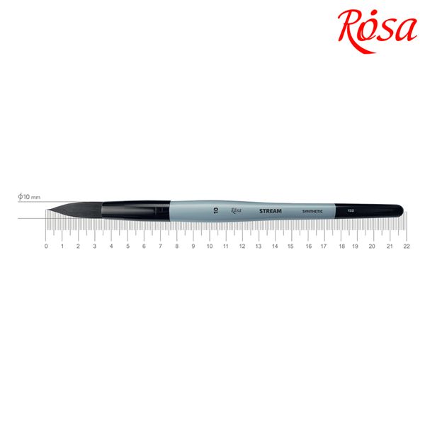 Пензель ROSA STREAM 132, синтетика кругла, коротка ручка, №10  - фото 1