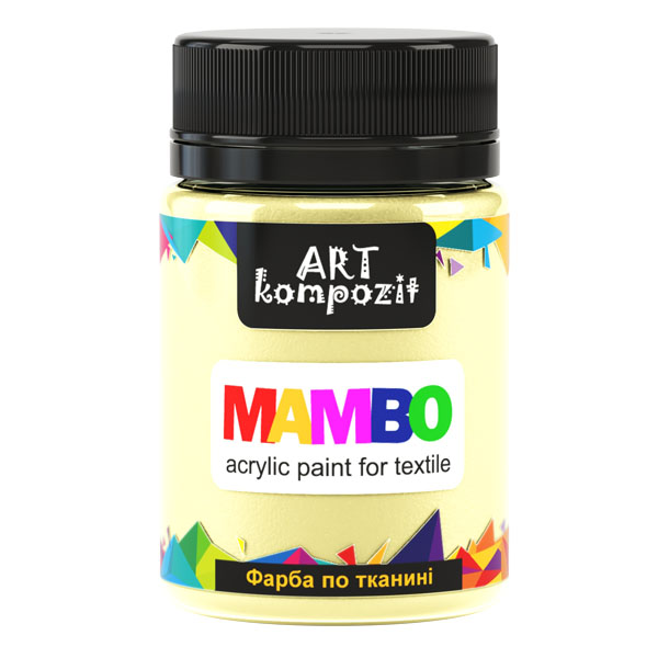 Краска для рисования по ткани MAMBO "ART Kompozit", цвет: 2 СЛОНОВАЯ КОСТЬ, 50 ml