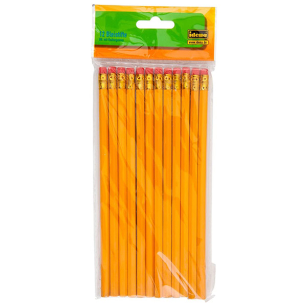 Набір чорно-білих олівців з гумкою, IDENA. Твердість: HB. 12 шт  - фото 1