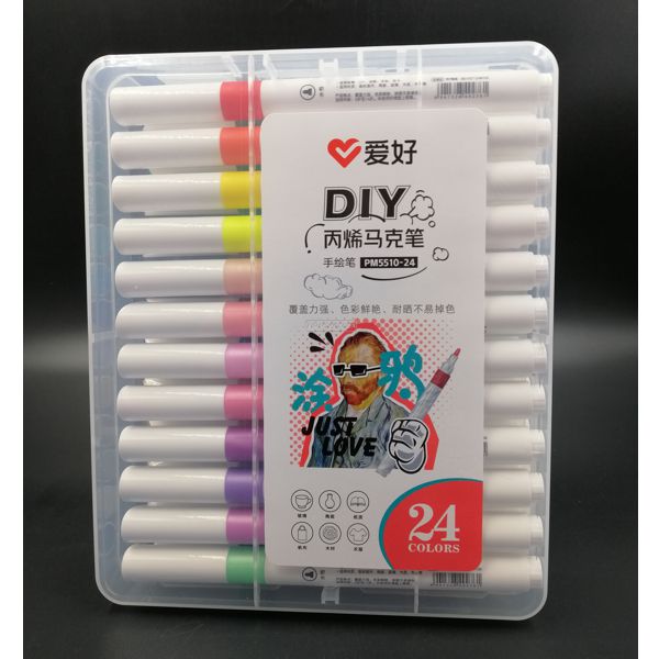 Набір акрилових маркерів DIY Aihao, круглий наконечник, 24 шт/уп. - фото 1