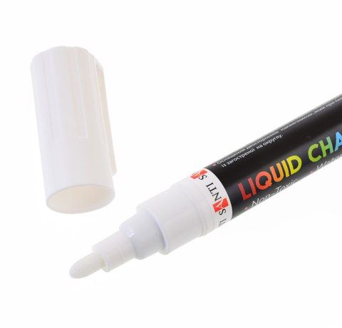 Маркер крейдяний Liquid Chalk, БІЛИЙ, 3 мм. Santi 
