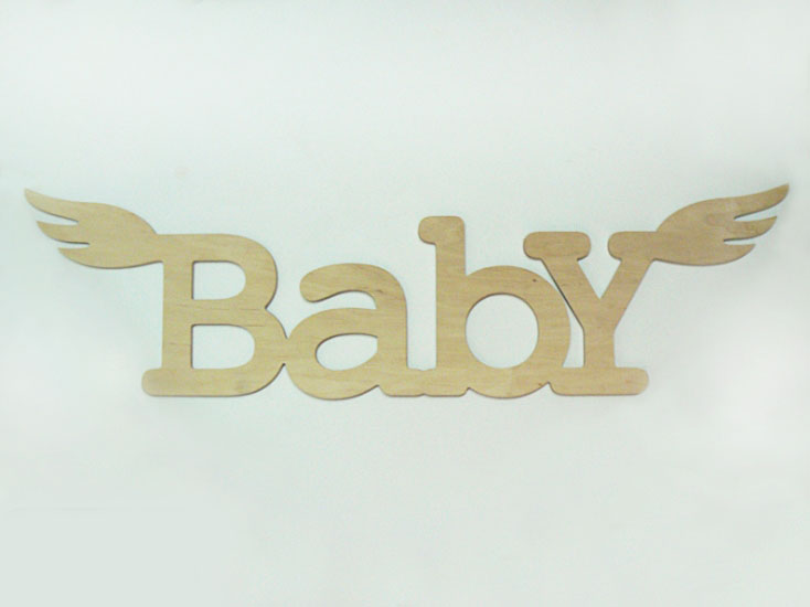 Надпись из дерева «Baby», 70x16,5 см