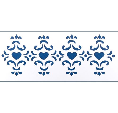 Трафарет многоразовый «Орнамент с сердцами ST027», 10*25 см