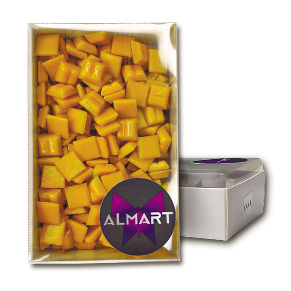 Скляна мозаїка ALMART, глянсова, помаранчева -2, 10x10 мм, 150 гр (204 шт). 