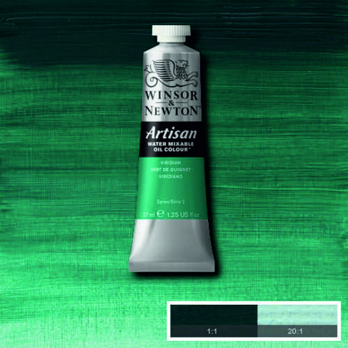 Масляная краска, водорастворимая, Winsor Artisan 37 мл, №692 Viridian (Зеленый виридиан)