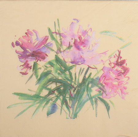 Салфетка Акварельные пионы