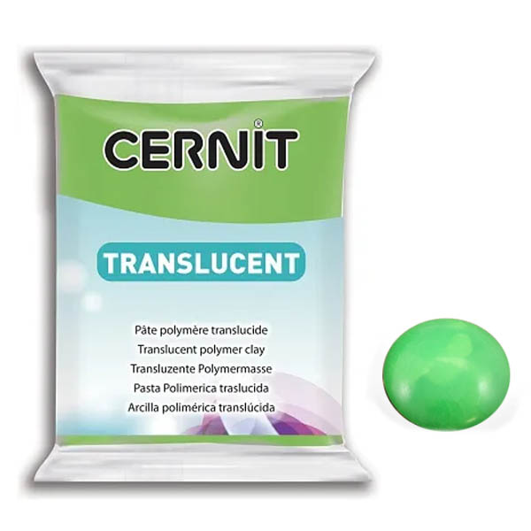 Полимерная глина Cernit TRANSLUCENT, прозрачная ЛАЙМ, 56 гр.
