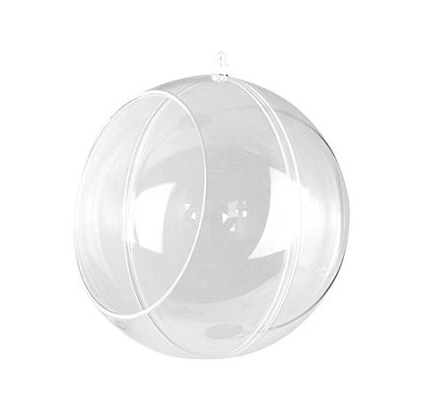 Шар прозрачный пластиковый с отверстием, разъемный, D-8 см