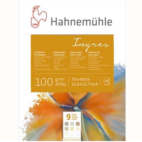 Блок-склейка для пастелі Pastel Ingres, білий папір, 24х31см, 20л, 100г/м2. Hahnemuhle  - фото 1