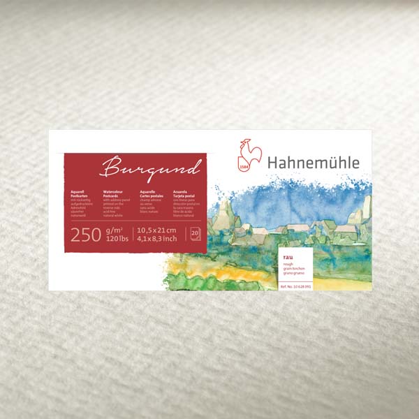 Блок для акварельных открыток Hahnemuhle «Burgund», 100% целлюлоза, Rough, А6, 20л, 250г/см2