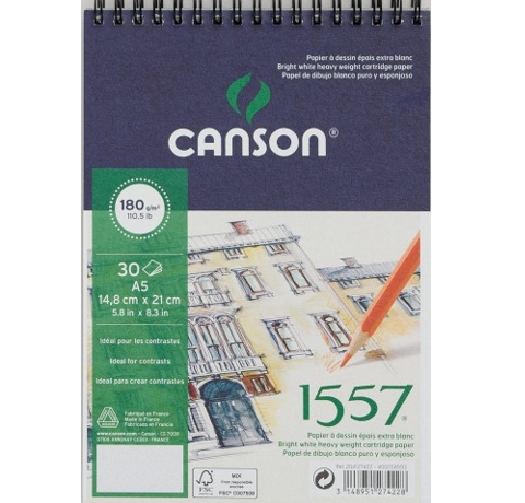 Альбом на спіралі для графіки "1557" (30 арк.), 180 g, A5, Canson 