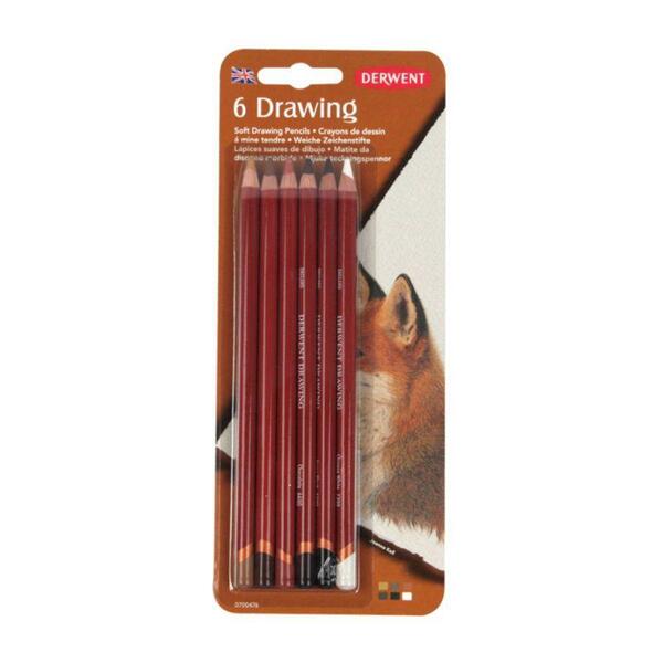 Набор карандашей для рисунка DRAWING Derwent (700476), в блистере, 6 шт/уп. 