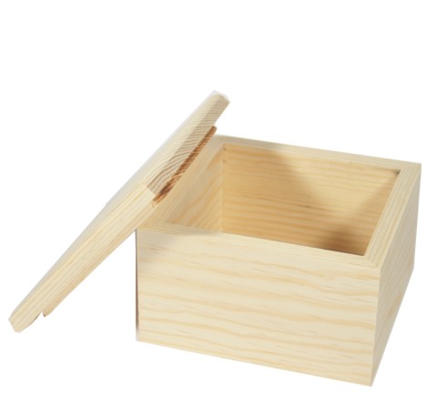 Скринька дерев'яна квадратна (сосна), 12,5x12,5x8 см 