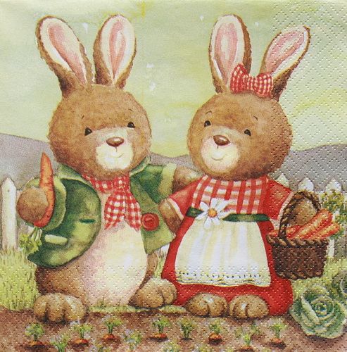 Салфетка Семья зайчиков