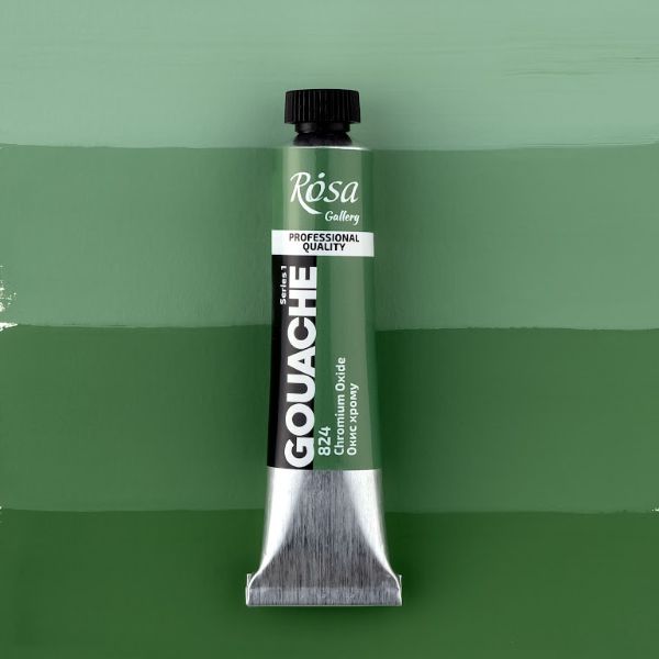 Гуашевая художественная краска, ROSA Gallery, туба, 20мл, Окись хрома (824)