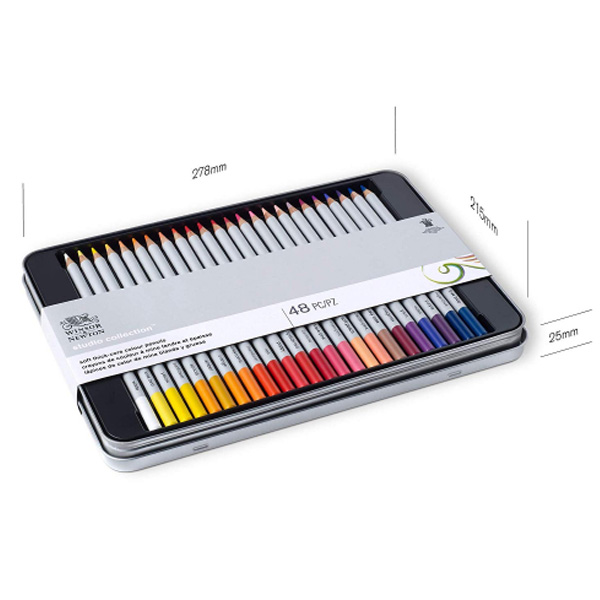 Winsor набор цветных карандашей, метал. пенал Coloured pensil tin, 48 шт - фото 2