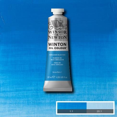 Олійна фарба Winton від Winsor & Newton, 37мл. Колір: CERULEAN BLUE HUE 