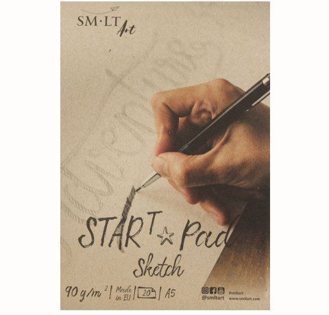 Альбом для эскизов STAR T А5, 90г/м2, 20л, SMILTAINIS