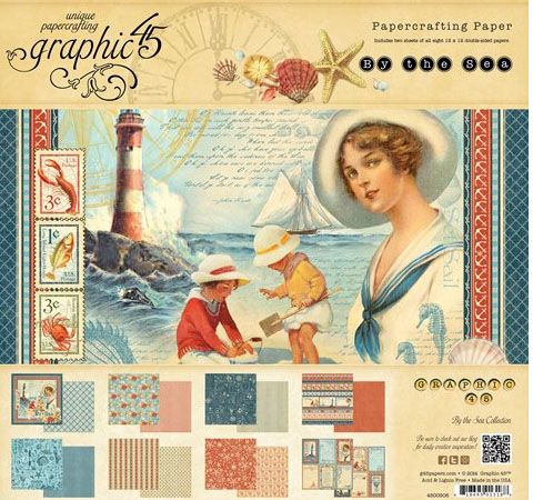 Набор бумаги Graphic45 «By the Sea», 30х30см, 24л.