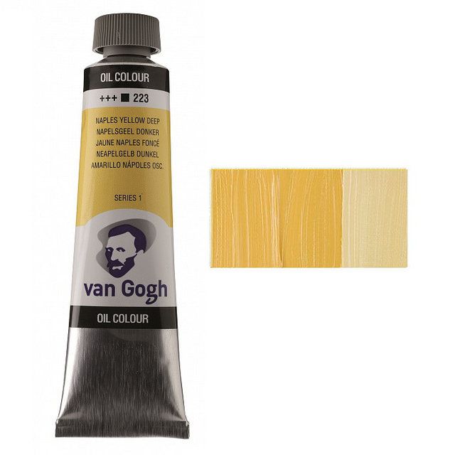 Масляная краска Van Gogh, НЕАПОЛИТАНСКИЙ ЖЕЛТЫЙ ТЕМНЫЙ (223), 40 мл. Royal Talens