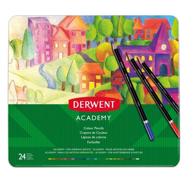 Набір кольорових олівців Derwent "Colouring Academy" 24 кольори, метал. коробка  - фото 2